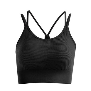 New Breathable Yoga Clothing Shoulder Strap Sports Vest Outer Wear Top Tight Fitness Bra Underwear Bra with Bra Pad