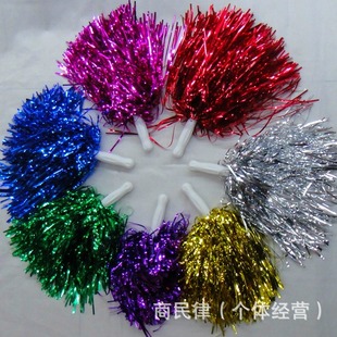 Factory price hot hand ball cheer props refueling pull flower Flower Ball plastic handle 20-30 grams