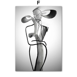 Modern Simple Abstract Beauty Art Watercolor Line Decorative Painting Poster Living Room Bedroom Background Wall Frameless Mural