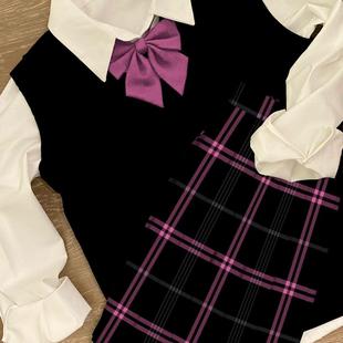 Black rose original spring and summer school jk plaid skirt student a-line skirt academic style black powder pleated skirt skirt