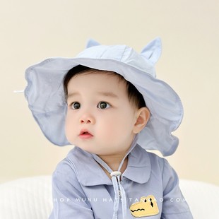 Baby Hat Summer Thin Quick-drying Breathable Fisherman Hat Baby Sunscreen Hat Korean Solid Color Sun Hat