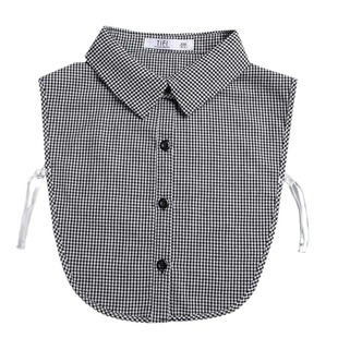 Small Plaid Square Collar Fake Collar Decorative Shirt Collar Neck All-match Women's Fake Collar Unisex Cotton Fake Collar
