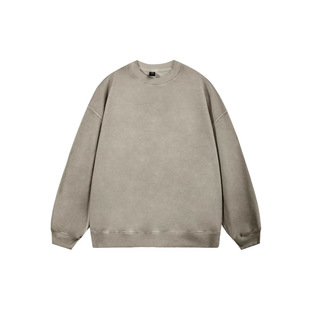 American 320G Heavy Cotton Terry Wash Old Crewneck Sweater Men's and Women's Same Style Fashion Brand Loose Top