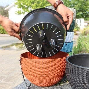 Hanging Pot Flower Pot Hanging Creative Green Flower Pot Hanging Pot Dipper Orchid Pot Lazy Self-priming Hydroponic Thickened Plastic Hanging Basket Pot
