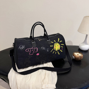 2025 New Graffiti Travel Bag Dry and Wet Separation Gym Bag Short-distance Travel Luggage Bag Large Capacity Printed logo Yu