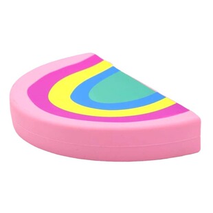 Rainbow silicone coin purse semicircle zipper silicone gift bag key case silicone gift portable storage bag