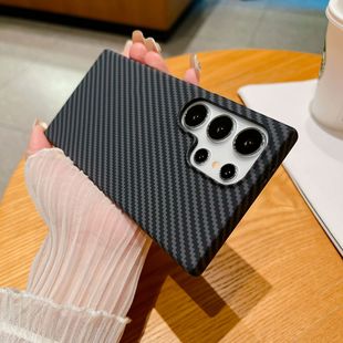 Carbon fiber for Samsung S25 magnetic phone case Galaxy S25Ultra all-inclusive large hole S23U/S24U