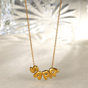 Europe and the United States cross-border hot 18K gold plating plating bubble English letters DIY free collocation necklace jewelry
