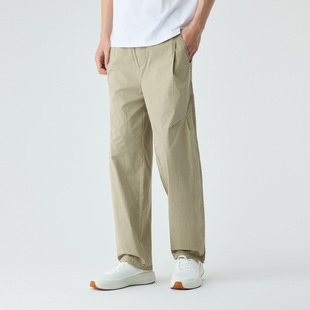 Mimaike men's fine twill texture men's casual pants 2025 summer new elastic waist pants men's 91232.