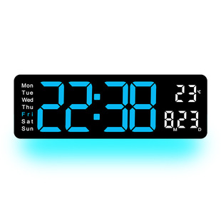 Cross-border New Creative Wall Clock Simple Large Screen Display Living Room Clock Features Atmosphere Light Multifunctional Clock 5505