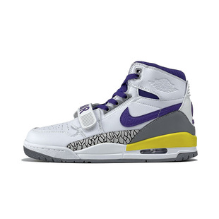 Nike официальные aj312 высокие баскетбольные кроссовки Putian AJ мужские туфли Lakers фиолетовые золотые мужские боевые амортизирующие кроссовки