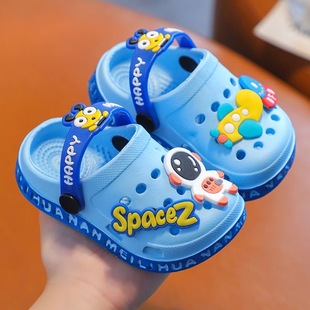 Children's Slippers Summer Girls' Cute Cartoon Indoor Soft-soled Non-slip Boys' Baby's Household Baotou Sandals Hole Shoes