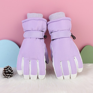 Touch Screen Children's Winter 3-17 Years Old Thickened Cold-proof Waterproof Windproof Non-slip Warm Ski Play Snow Cotton and Velvet Gloves