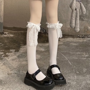 Кружевные носки с ботинками Японский jk бант женские кружевные носки lolita лолита средние носки весна и осень
