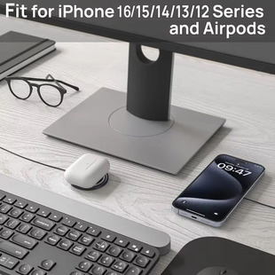 Алюминиевый зарядное устройство для мобильного телефона Apple Phone 15W Беспроводное зарядное устройство с быстрой зарядкой