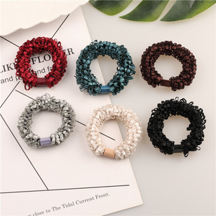 European and American style simple hair band high elastic mesh woven hair rope tie hair rubber band hair accessories wholesale supply