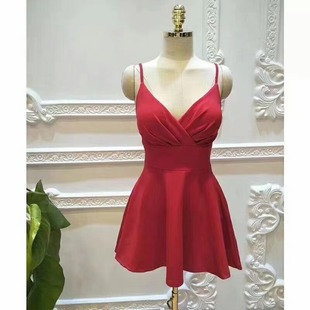 4157 Real Shot 2022 Autumn New Sexy Polka Dot Pleated V-Neck Strap Large Swing Dress Nightclub Technician Dress