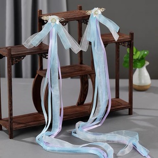 Children's Hairpin New Chinese Fairy Antique Butterfly Hair Ribbon Hairpin Girls' Hair Accessories Tie Hair Band Headwear Ribbon