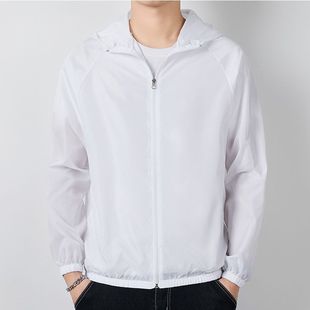 Men's Sunscreen Clothing Summer Anti-UV plus size Thin Coat Outdoor Sunscreen Clothing Lightweight Skin Clothing Korean Top