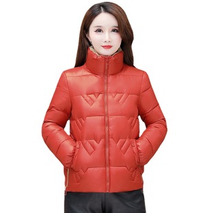 Cotton-padded coat women's 2022 new women's cotton-padded jacket thickened short cotton-padded jacket women's stand collar mother's bread clothing winter coat