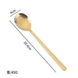 Stainless Steel Spoon 304 Household Soup Spoon 316 High Color Value Spoon Golden Spoon for Dining Spoon Cute Thickened Meal