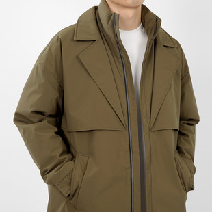 2024 Winter 90 White Duck Down Mid-length Down Jacket Men's High-end Fashionable Casual Collar Warm Coat Jacket