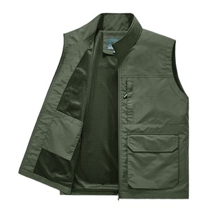 Multi-pocket vest men's new four-season loose vest waistcoat middle-aged outdoor leisure photography spring and autumn thin vest for men