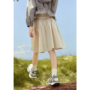 Spring and summer 2024 new girls solid color skirt irregular stitching Joker children's sports skirt a generation of hair