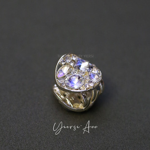 Round Shiny Crystal Grab Clip Alloy Small Bangs Cross Border Hairpin Sweet Mori Diamond Hair Grab Hair Accessories