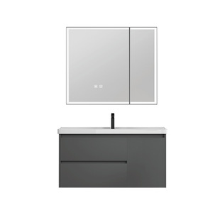 Thickened Honeycomb Aluminum Alloy Bathroom Cabinet Ceramic All-in-One Basin Combination Balcony Washbasin Full Seal Tissue Hole Bathroom Cabinet