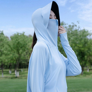 Original Yarn Ice Silk Sunscreen Coat Women's Summer New Sunscreen Clothing Outdoor Ultraviolet Protection Thin Skin Clothing for Men