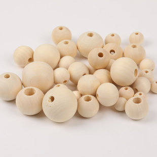 Spot wood beads diy material wood round beads large hole wood beads round wood beads luggage wood beads loose beads accessories