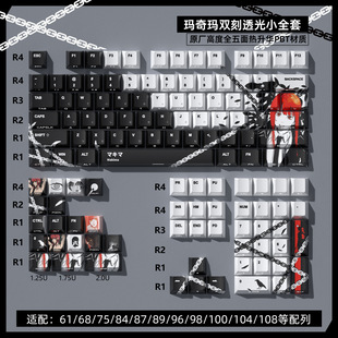 Marchma Double Engraved Side Engraved Original Factory Transparent Full Five-sided Thermal Sublimation PBT Small Full Set Keycap Keyboard 84/98/100