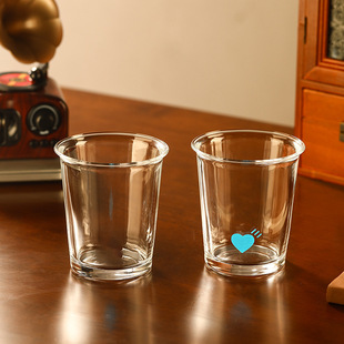 Japanese In-Stock Small Blue Bottle Coffee Cup Heart Limited Edition Percent Sign Glass Cup Home Latte Cup Water Cup