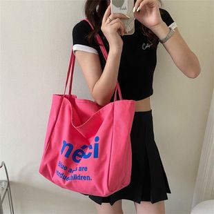 Casual Canvas Bag for Women Summer 2024 New Trendy Fashion Tote Bag Lazy Style Versatile Large Capacity Bag Shopping Bag