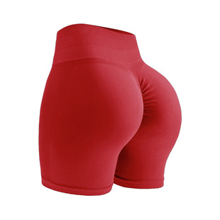 Cationic Seamless European and American Yoga Shorts Peach Hip Sports Riding Pants Fitness Shorts Women's Hip Pants Customized