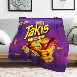 Cross-Border Super Soft Cartoon Snack Creative Flannel Cover Blanket Thickened Nap Blanket Digital Printing Blanket