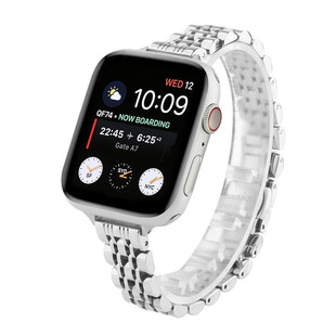 Suitable for apple iwatch9 seven beads small waist stainless steel strap apple watch8 women's watch strap