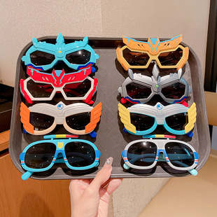 Han Fan 2024 new children's sunglasses boys baby anti-ultraviolet cool light sunglasses manufacturers wholesale