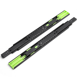 Three-section drawer track damping buffer furniture slide rail hydraulic rebound guide rail cabinet wardrobe cold rolled steel slide