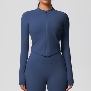 Cross-border Sanding Skin-friendly Quick-drying Comfortable Jacket Casual Slim-fit Running Fitness Sports Yoga Jacket for Women