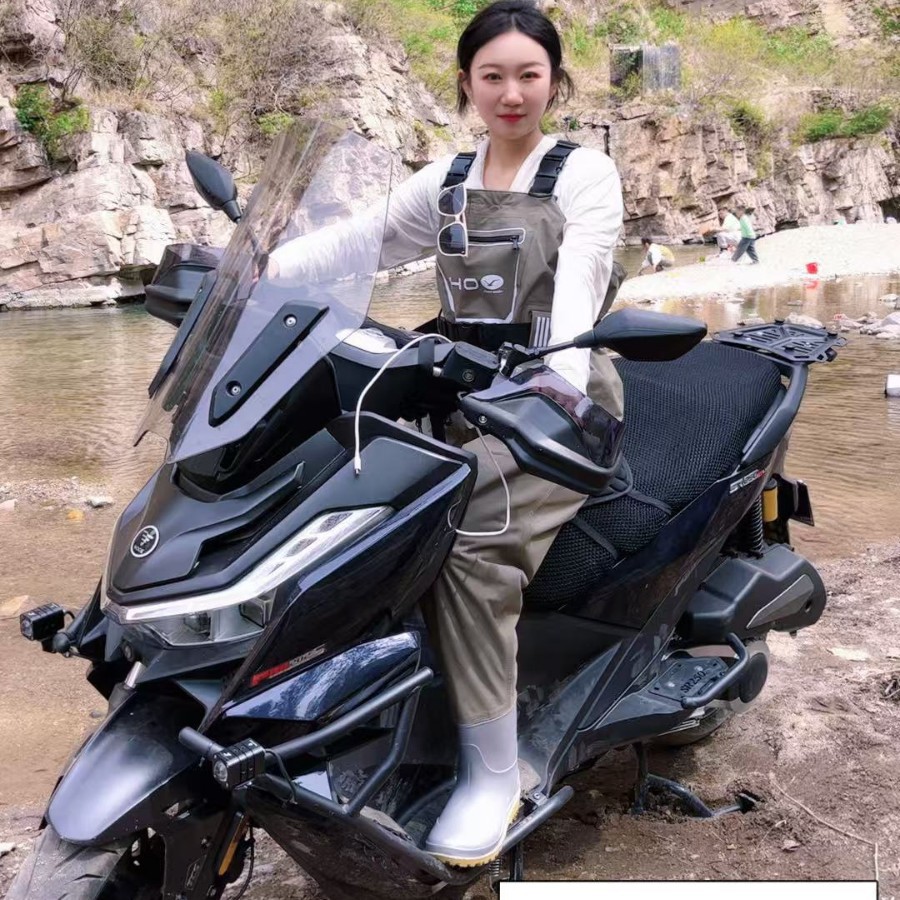 新款塔丝隆半身下水裤防刮耐磨涉水钓鱼雨裤男女同款路亚钓鱼防水