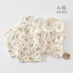 Baby Vest Autumn and Winter Category A Outer Wearing Waistcoat Baby Children's Vest Vest for Girls and Boys Cotton Thickened Vest