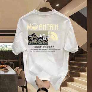 Trendy Brand Summer Printed Short-sleeved Men's and Women's T-shirt 2024 New Cotton Loose Round Neck Yuppie Handsome Top T-shirt