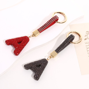 Creative Exquisite Diamond-encrusted Letter Keychain Diamond-encrusted Women's Cute Fashion Exquisite Key Chain Bag Pendant Car Pendant