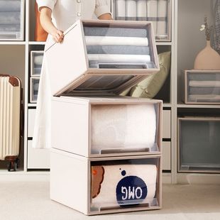 Thickened Storage Drawer Japanese Style Drawer Storage Box Shoe Box Household Clothes Storage Cabinet Wardrobe Clothes Storage Box