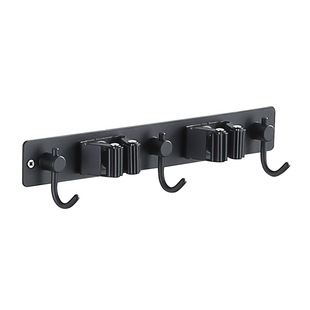 Stainless Steel Hanging Rack Punch-free Wall-mounted Mop Hook Broom Hanging Rack Toilet Mop Clamp Holder Shelf