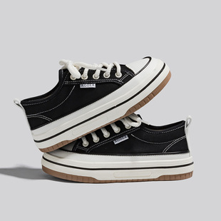 Canvas Shoes Women's 2025 Autumn New Thick-soled Increased Ins Trendy Niche All-match Retro College-style Casual Sneakers