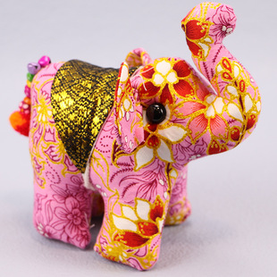 Wholesale Cotton elephant mascot Thailand handmade fabric doll pink elephant doll gift cute ornaments