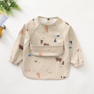 Danish Children's Waterproof Anti-Dressing Bib Baby's Dining Bib Super Soft Waterproof Baby's Meal Pocket Anti-Dirty Feeding